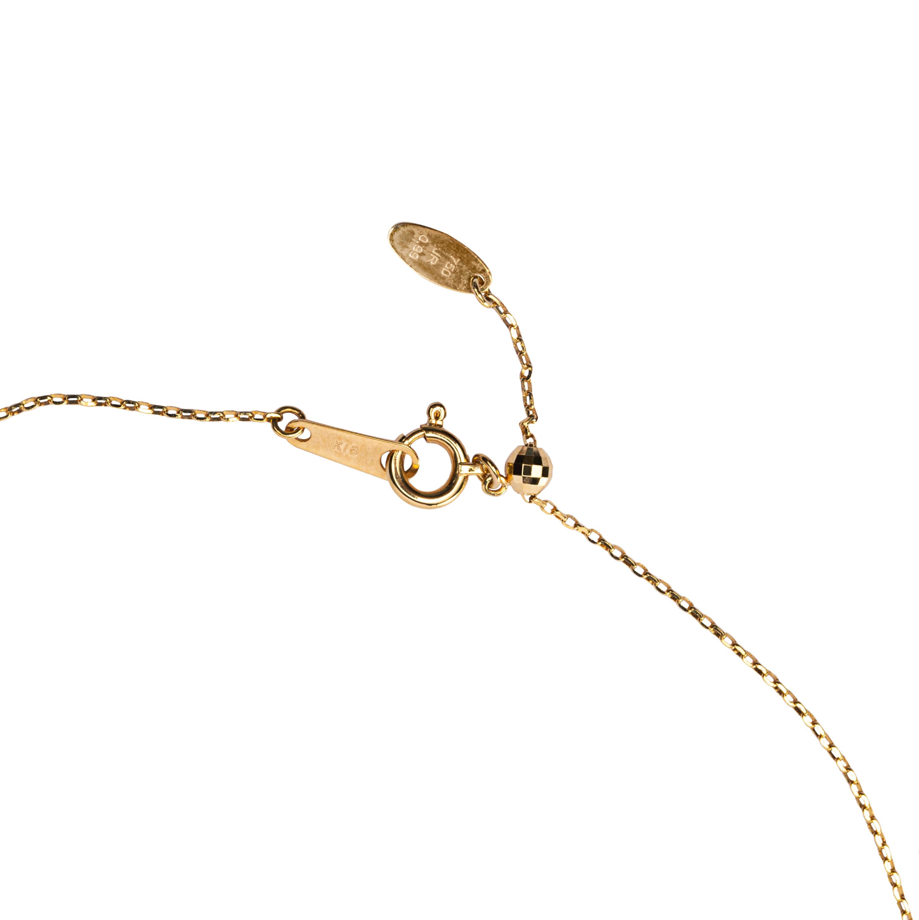 Halskette aus 18 Karat Gelbgold mit schwebenden weißen Diamanten von Jona im Zustand „Neu“ im Angebot in Torino, IT
