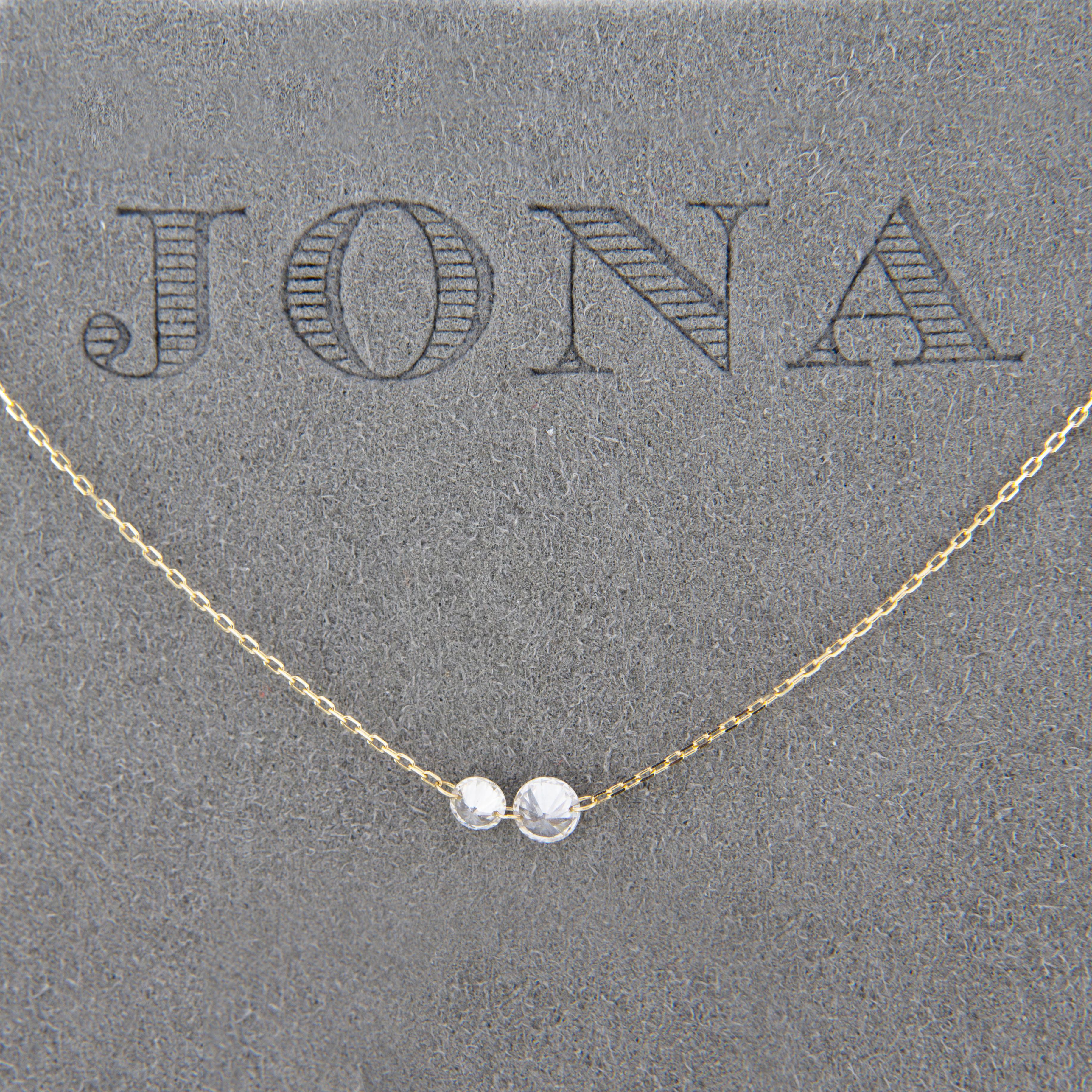 Alex Jona Floating White Diamond 18 Karat Yellow Gold Necklace 1