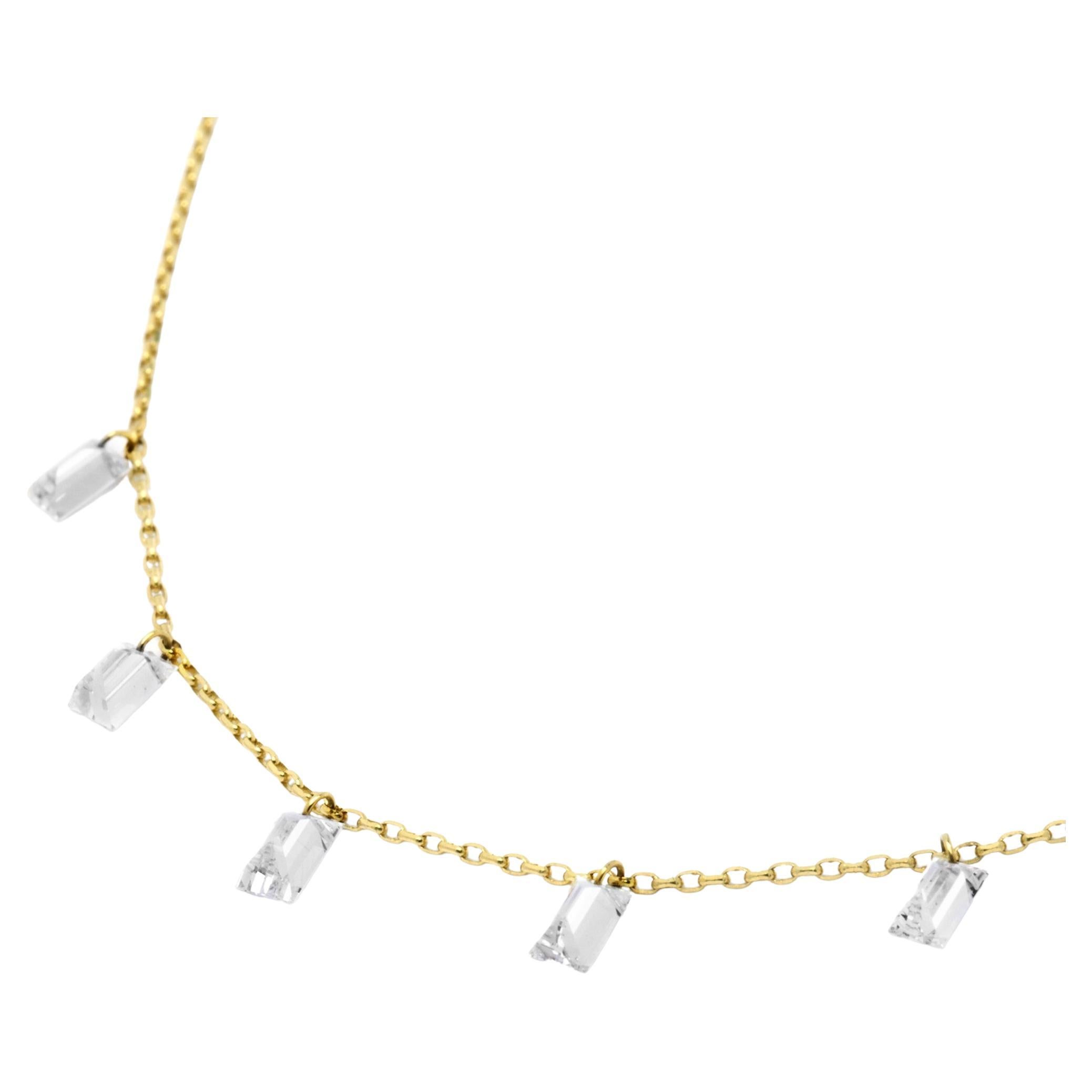 Alex Jona Floating White Diamond 18 Karat Yellow Gold Necklace For Sale 2
