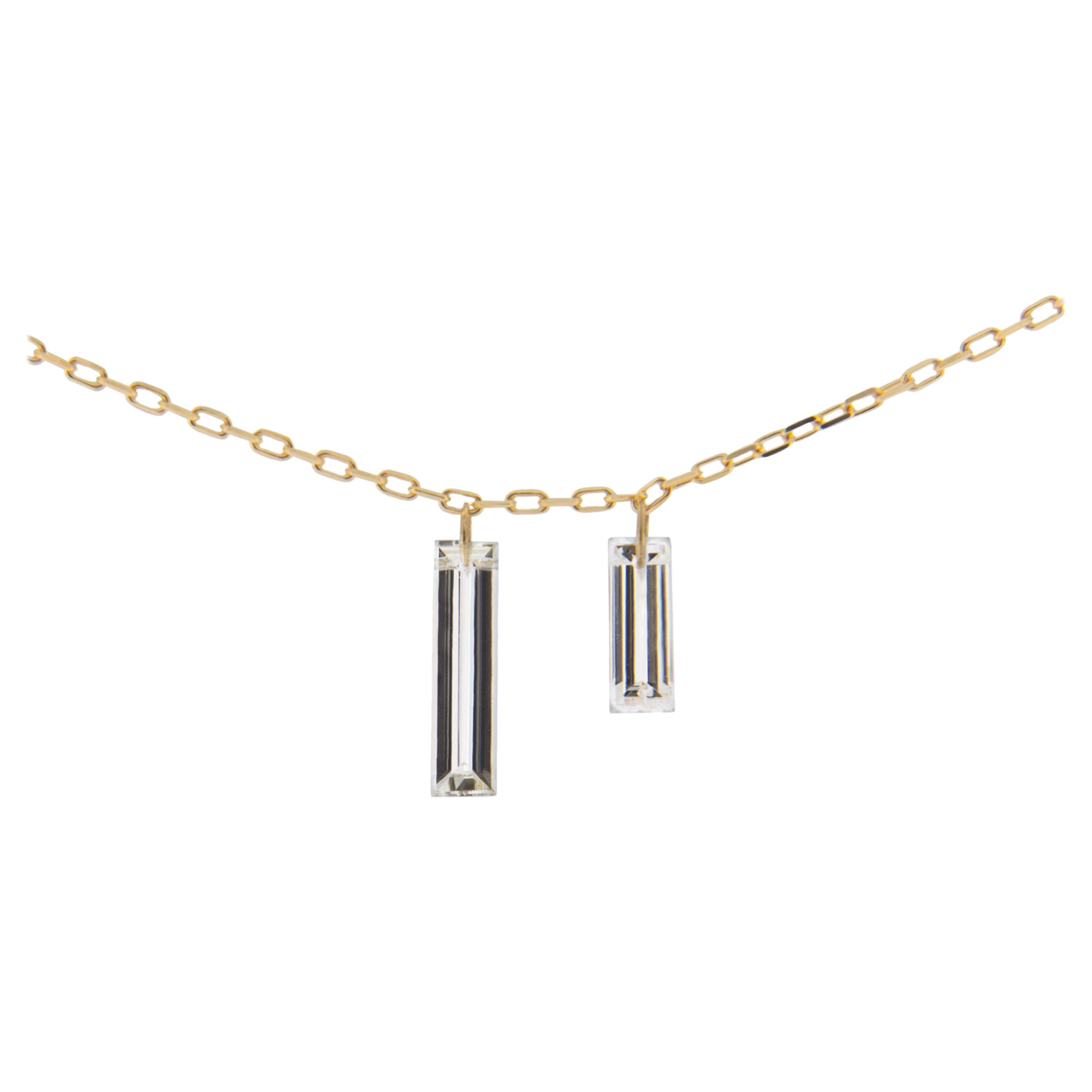Alex Jona Floating White Diamond 18 Karat Yellow Gold Necklace
