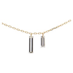 Collana Alex Jona con diamanti bianchi fluttuanti in oro giallo 18 carati