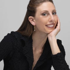 Alex Jona Floating White Diamond 18 Karat Yellow Gold Pendant Earrings