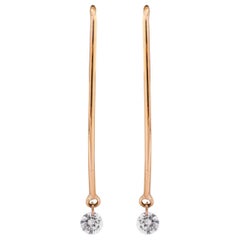 Alex Jona Floating White Diamond 18 Karat Yellow Gold Pendant Earrings