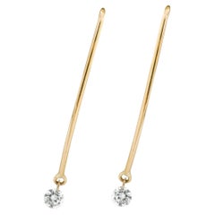 Alex Jona Floating White Diamond 18 Karat Yellow Gold Pendant Earrings