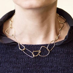 Alex Jona Freeform 18 Karat Yellow Gold Link Necklace