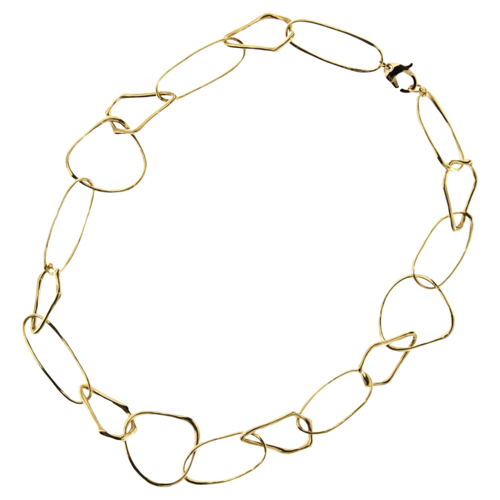 Alex Jona Freeform 18 Karat Yellow Gold Link Necklace For Sale