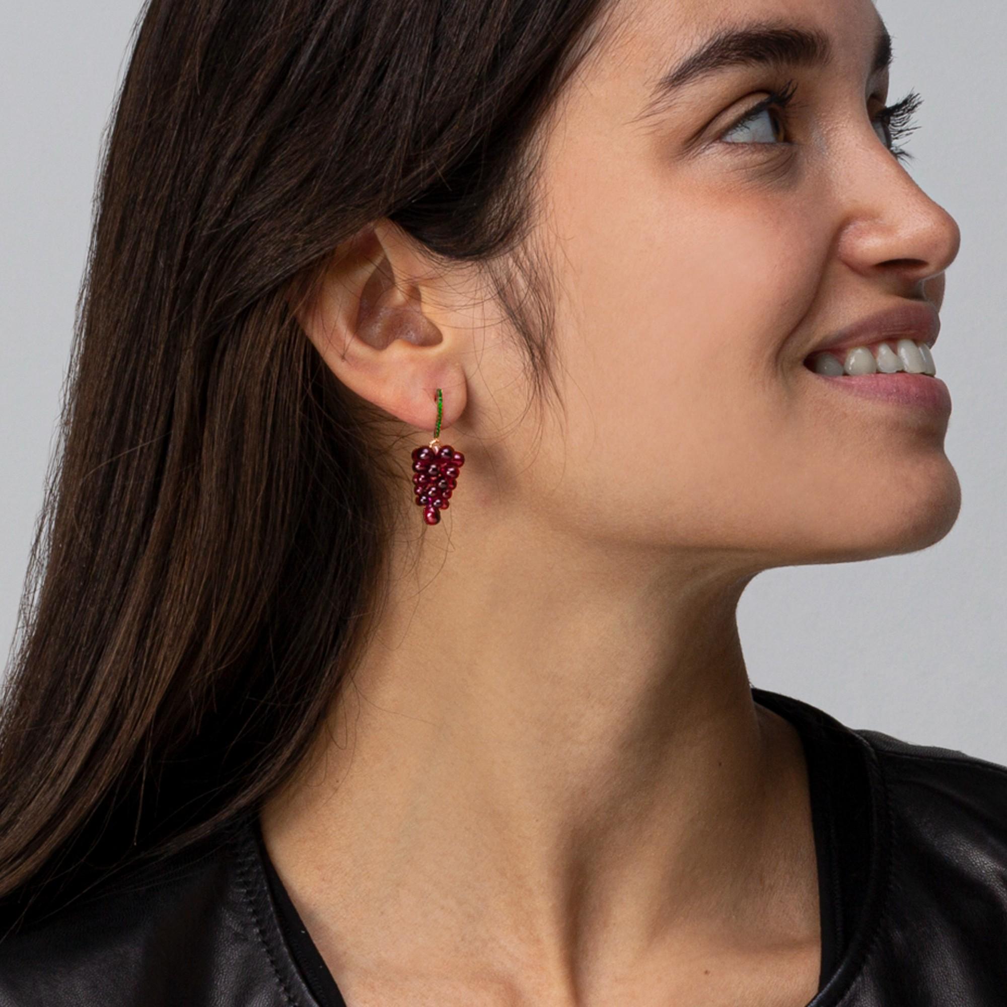 garnet cluster earrings