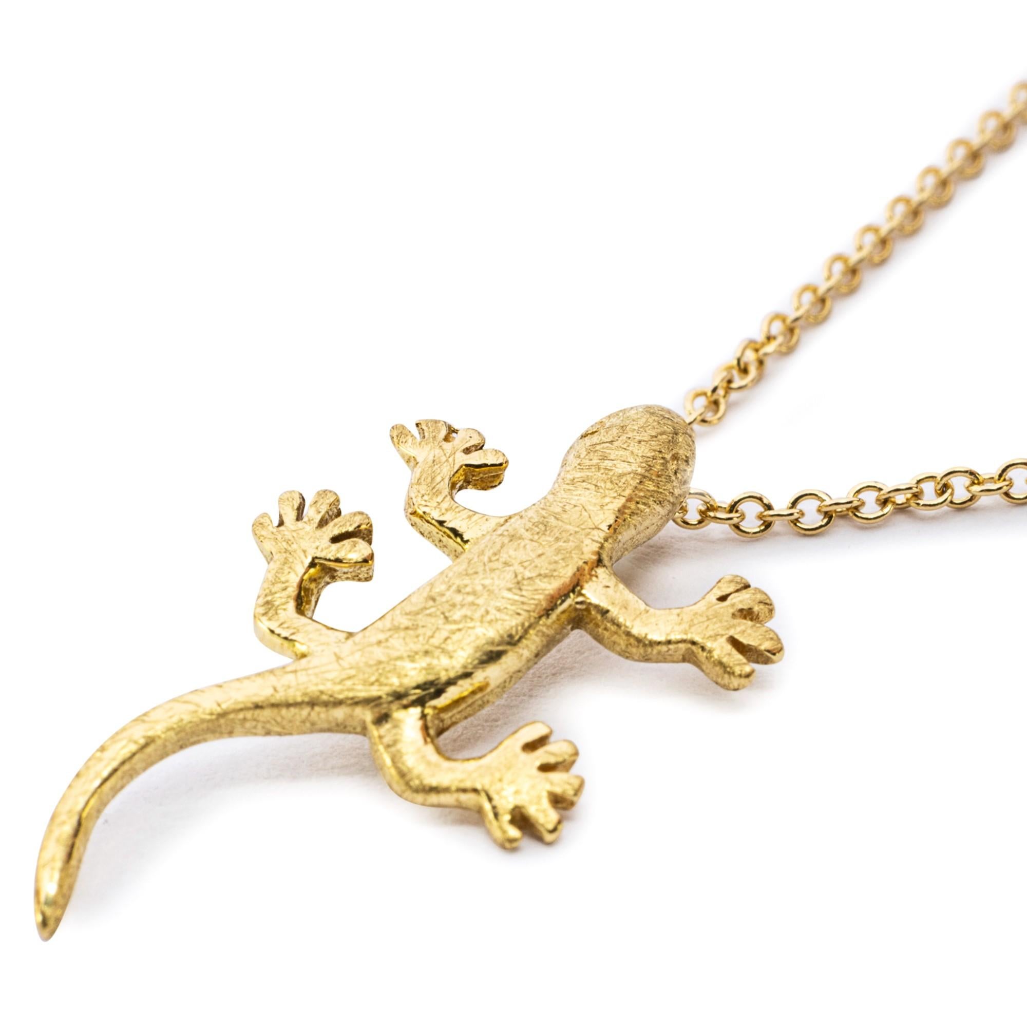 gold lizard necklace