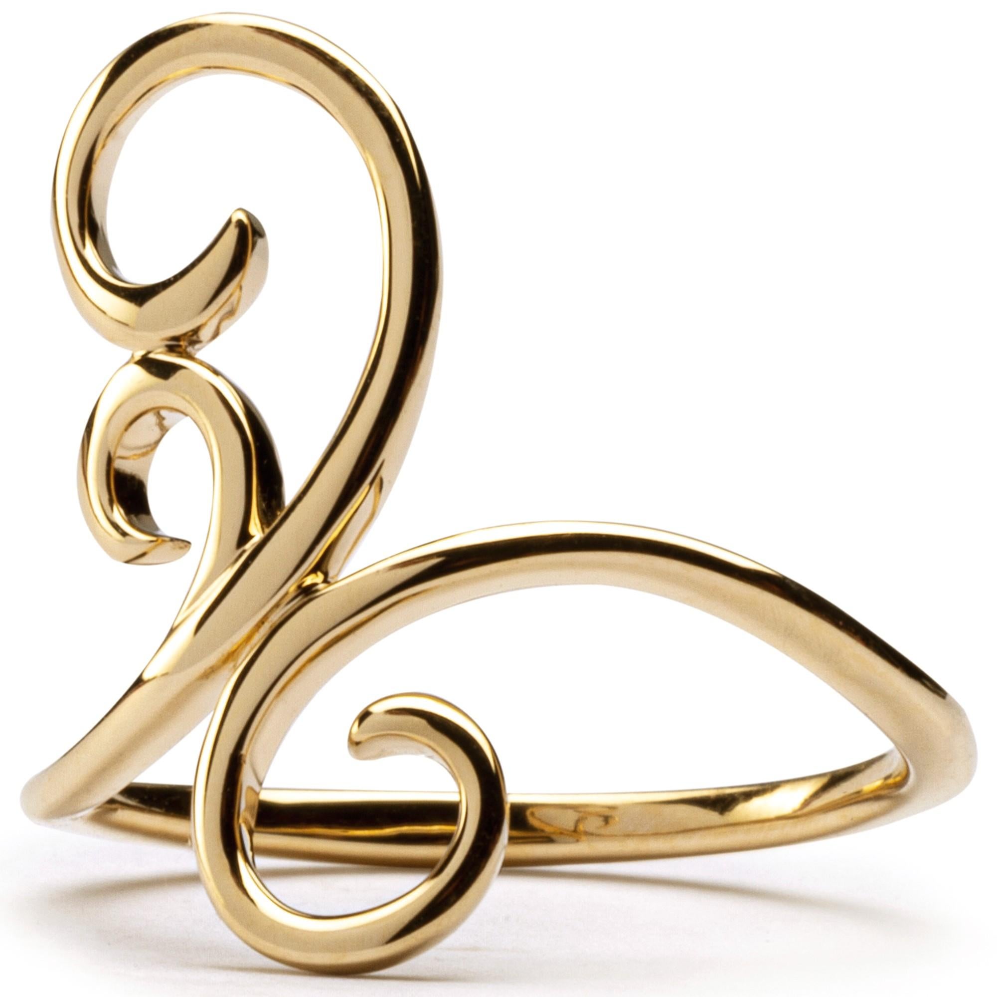 Alex Jona Ghirigori 18 Karat Yellow Gold Swirl Ring In New Condition For Sale In Torino, IT