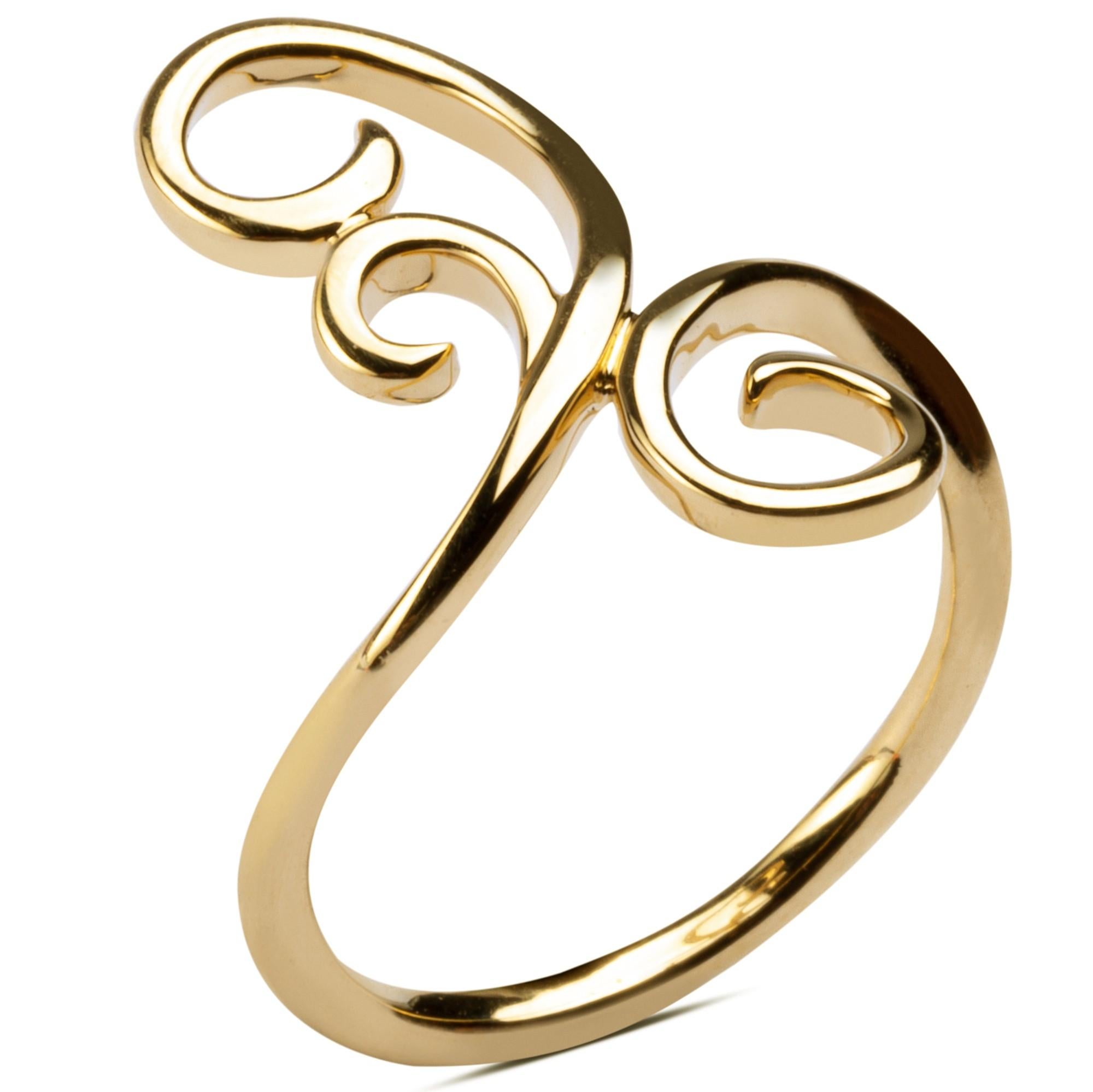 Women's Alex Jona Ghirigori 18 Karat Yellow Gold Swirl Ring For Sale