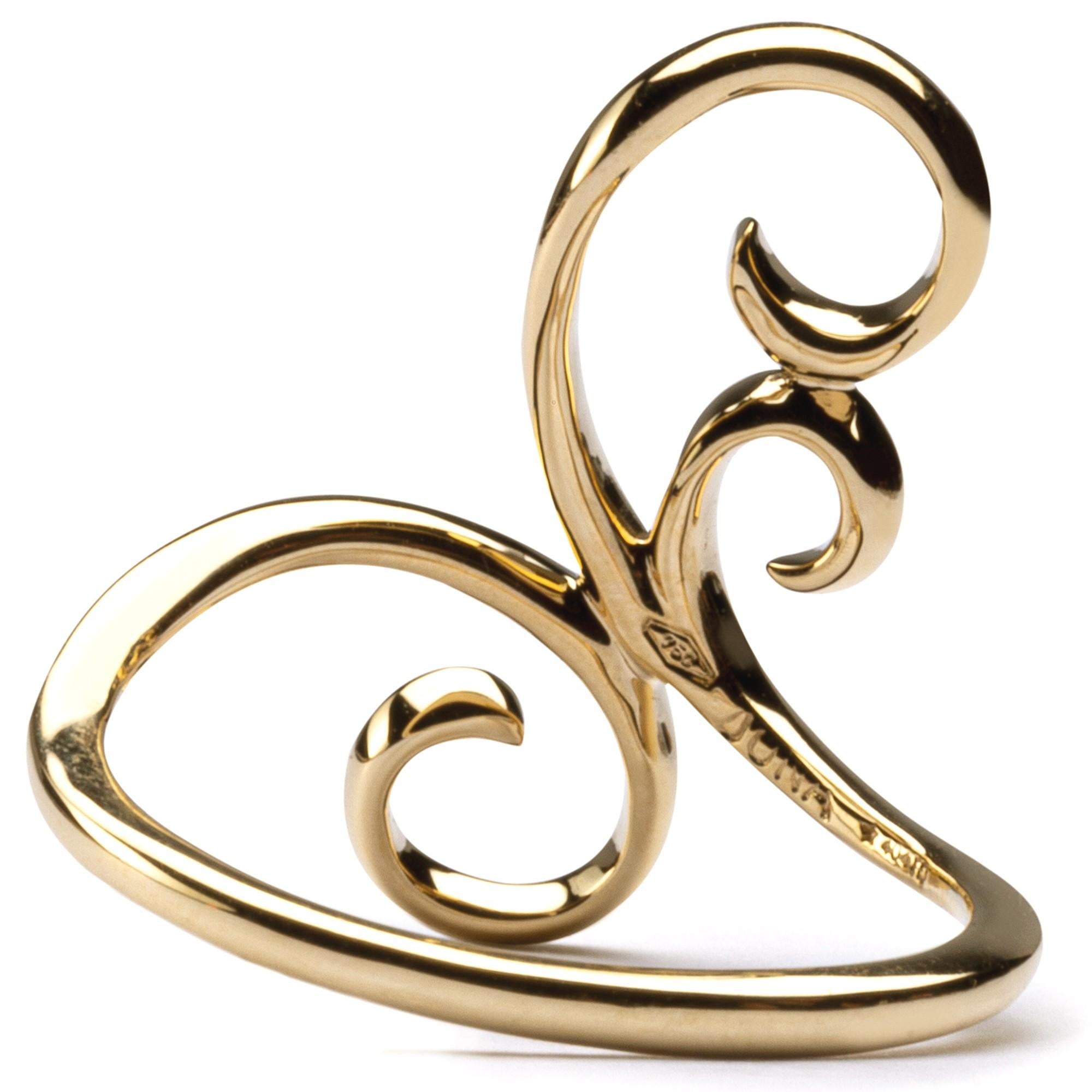Alex Jona Ghirigori 18 Karat Yellow Gold Swirl Ring For Sale 2