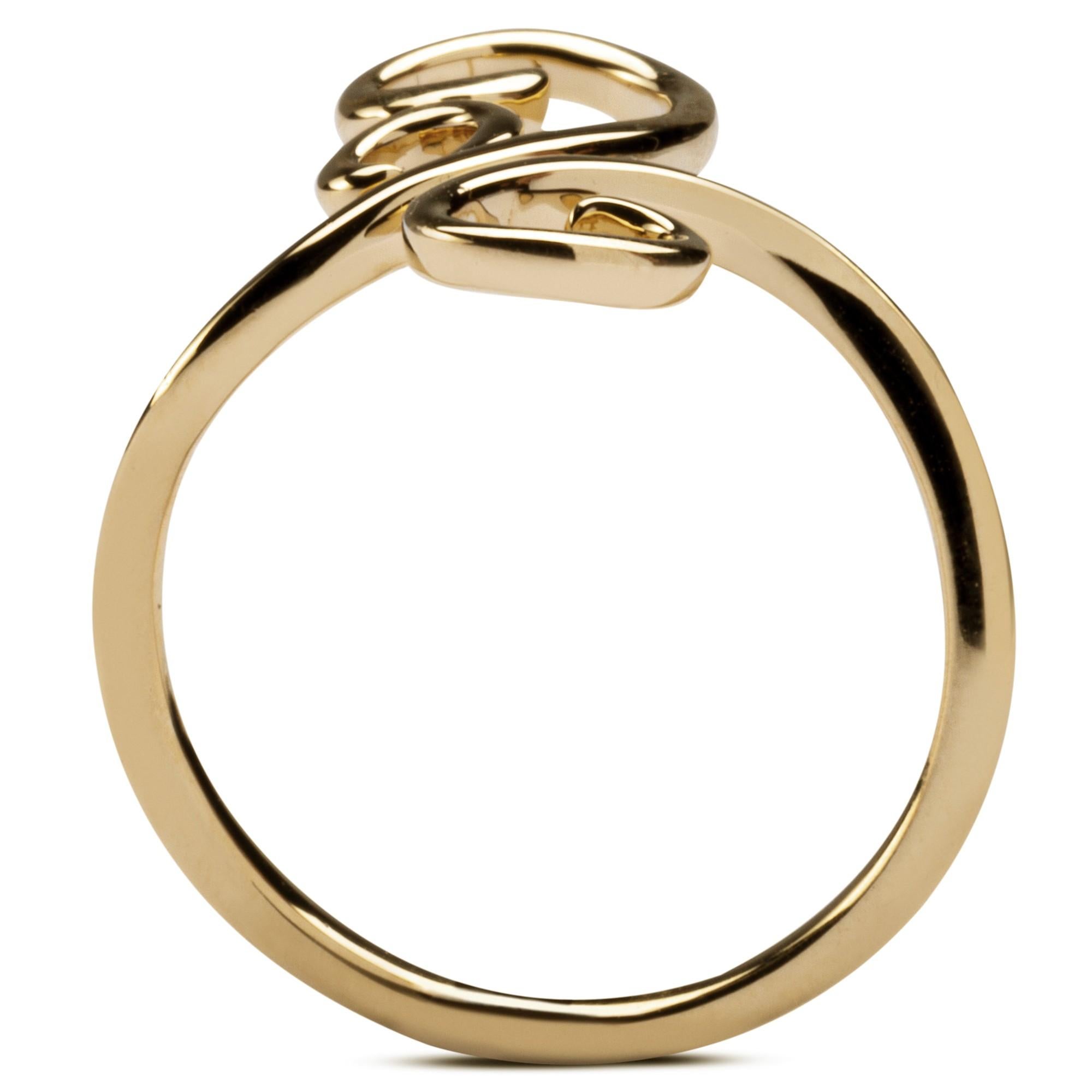 Alex Jona Ghirigori 18 Karat Yellow Gold Swirl Ring For Sale 3