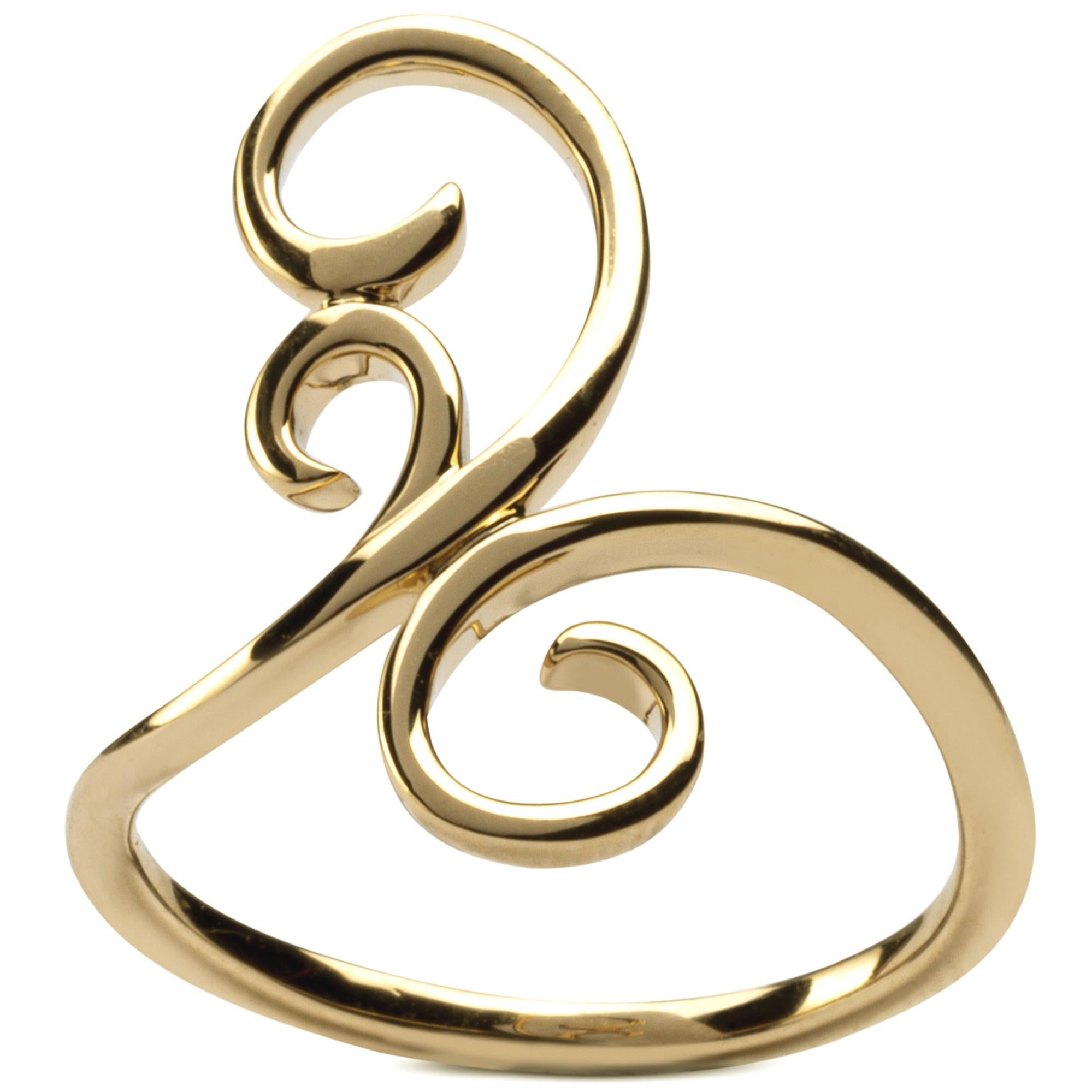 Alex Jona Ghirigori 18 Karat Yellow Gold Swirl Ring For Sale
