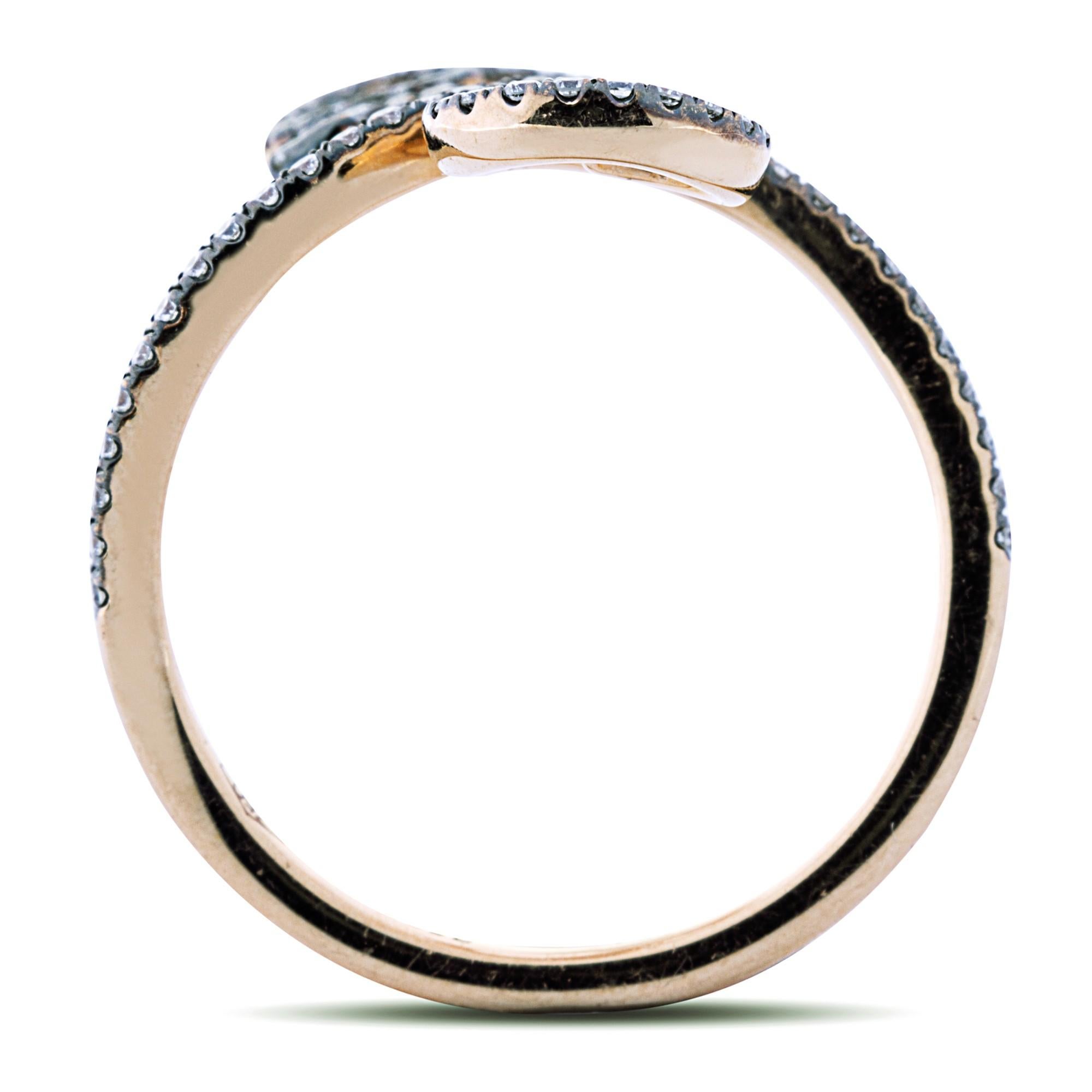 Women's Alex Jona Ghirigori White Diamond 18 Karat Rose Gold Ring For Sale
