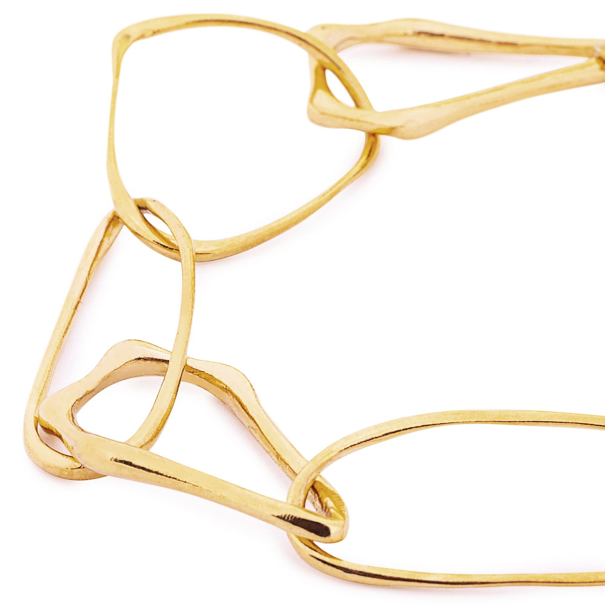 Alex Jona Gold-Plate Sterling Silver Organic Link Chain Bracelet en vente 1