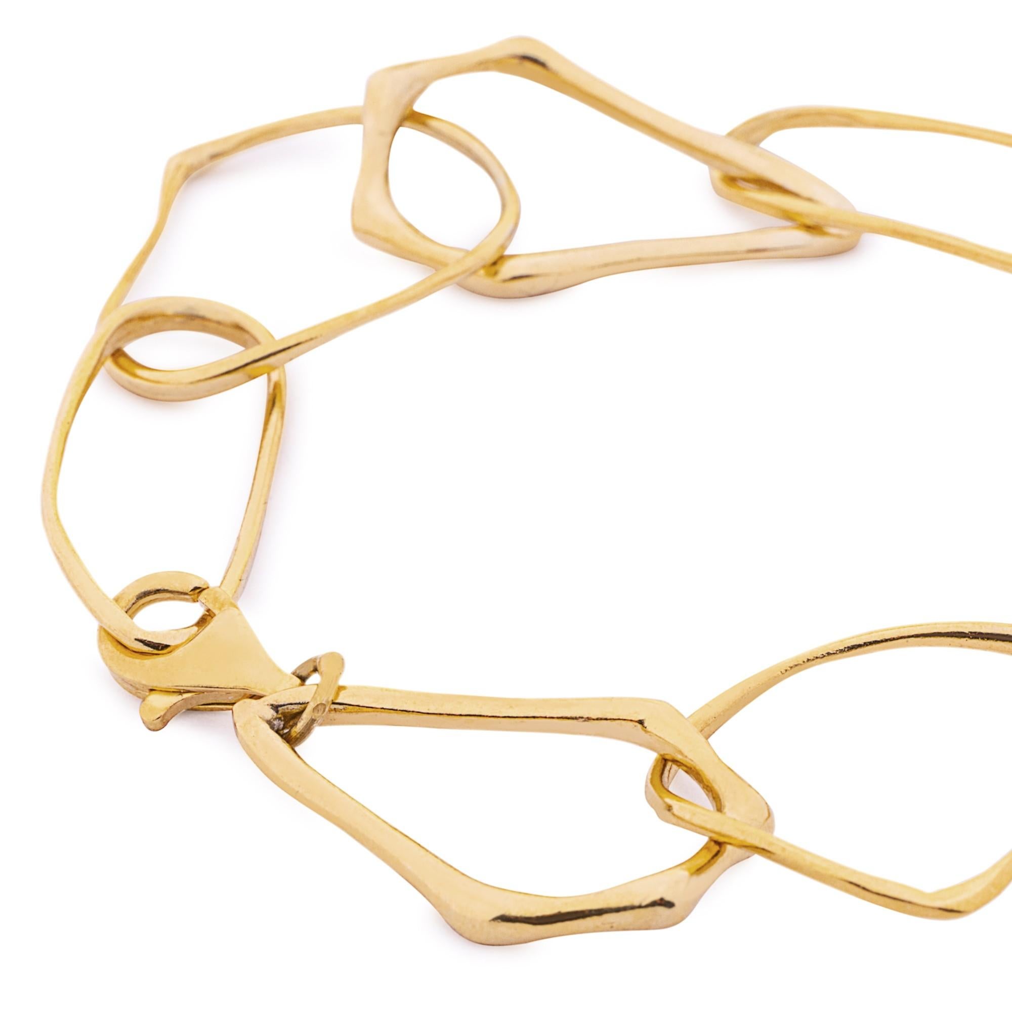Alex Jona Gold-Plate Sterling Silver Organic Link Chain Bracelet en vente 2