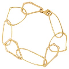 Alex Jona Gold-Plate Sterling Silver Organic Link Chain Bracelet