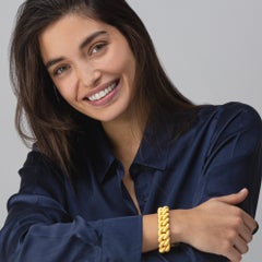 Alex Jona Gold-Plate Sterling Silver Twisted Wire Curb Link Bracelet