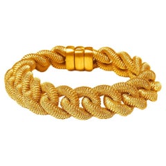 Alex Jona Gold-Plate Sterling Silver Twisted Wire Curb Link Bracelet