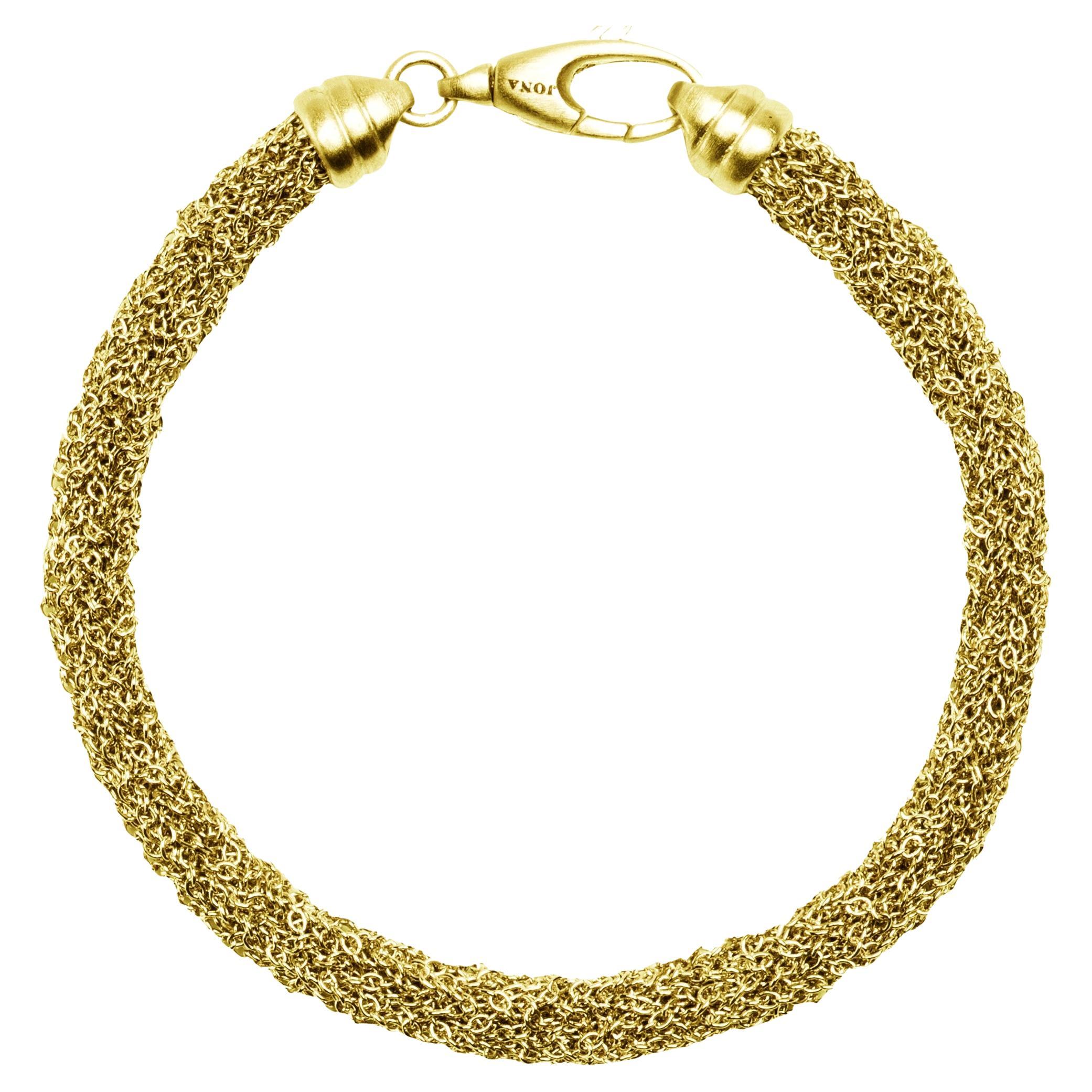 Alex Jona Gold-Plate Sterling Silver Woven Chain Bracelet For Sale