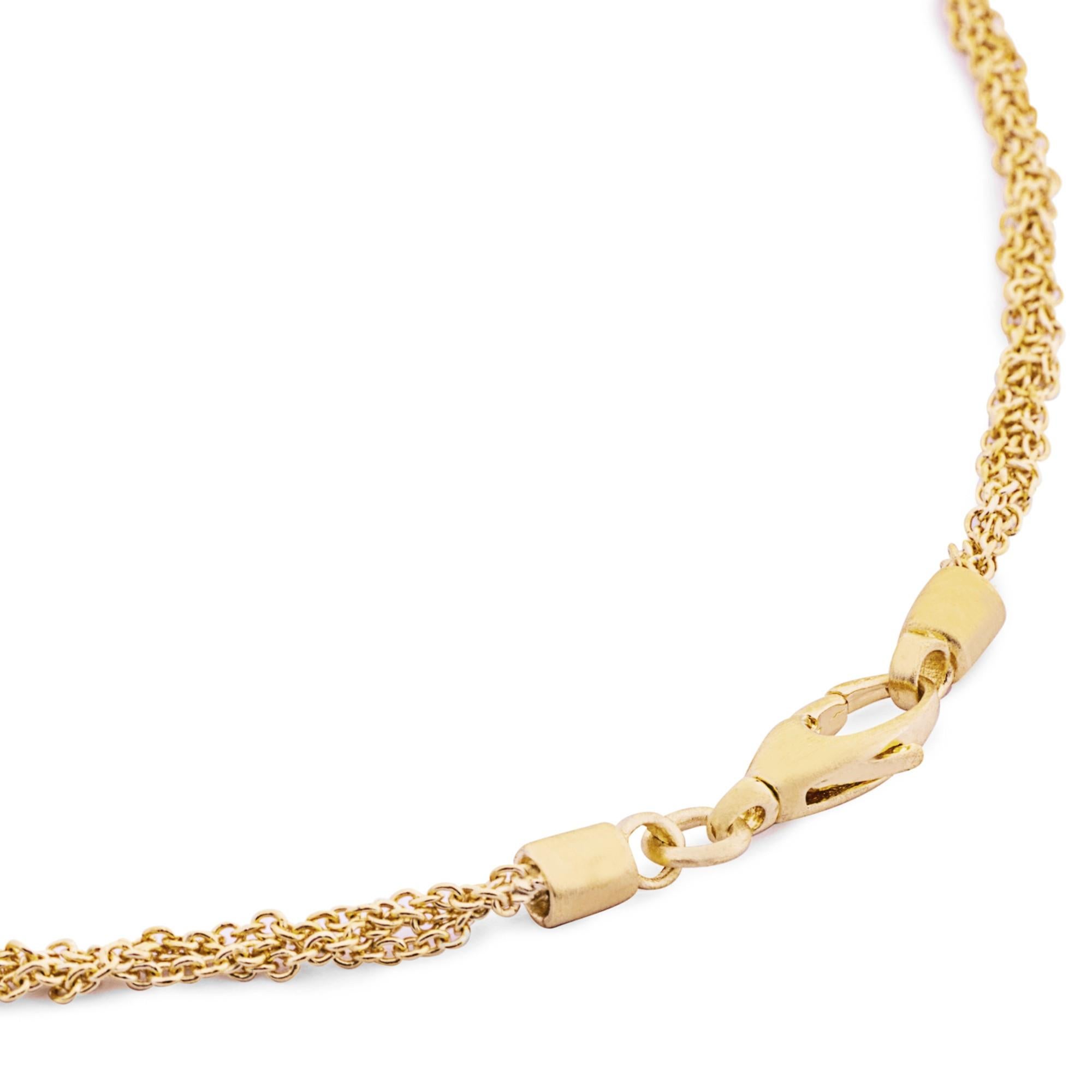 da uomo o donna Alex Jona - Collana con catena intrecciata in argento 925 placcata in oro in vendita