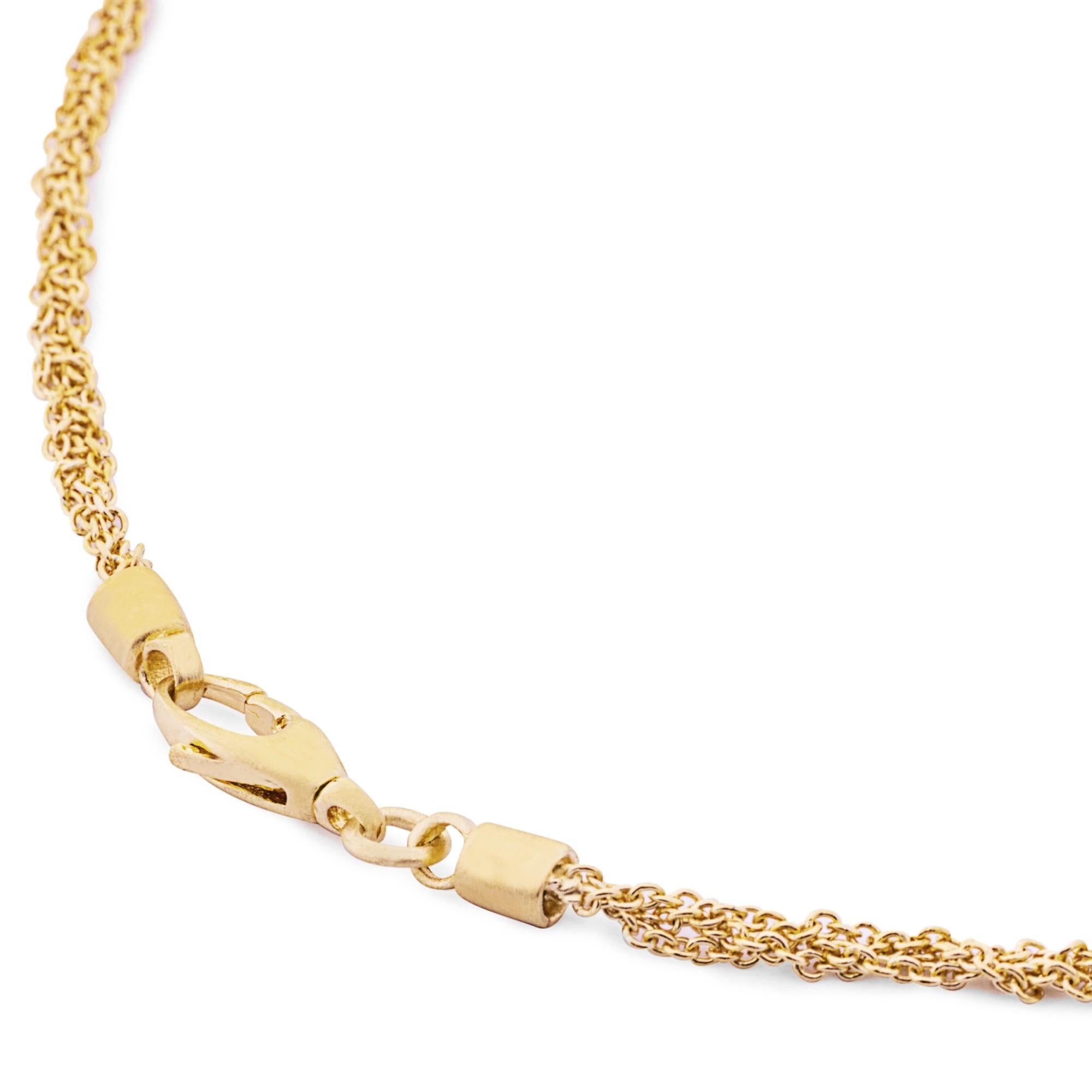 da uomo o donna Alex Jona - Collana con catena intrecciata in argento 925 placcata in oro in vendita