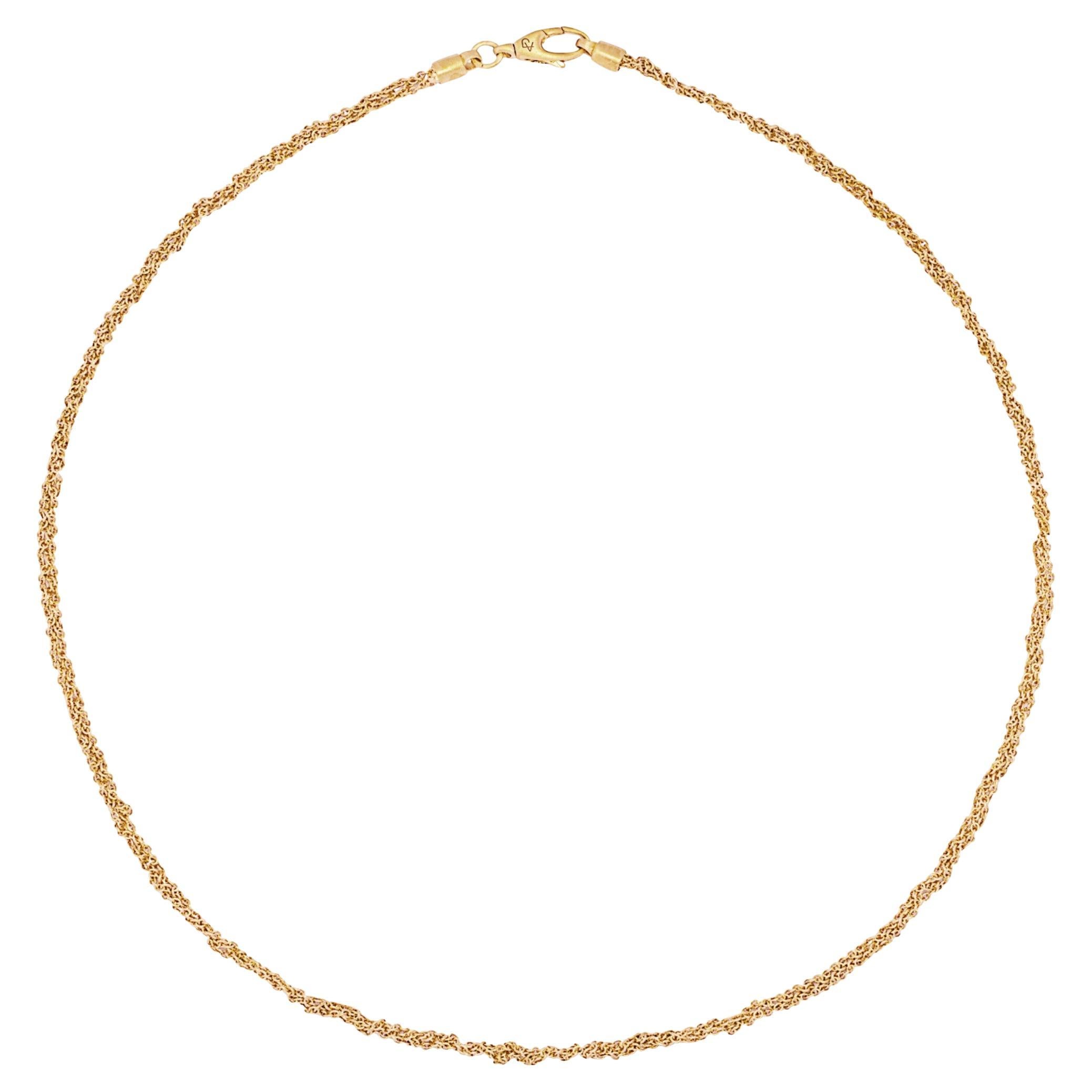 Alex Jona - Collana con catena intrecciata in argento 925 placcata in oro