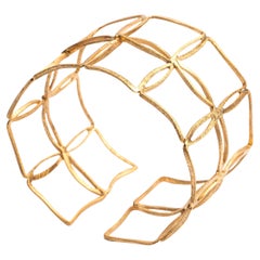 Alex Jona Gold-Plated Sterling Silver Cage Bangle Bracelet