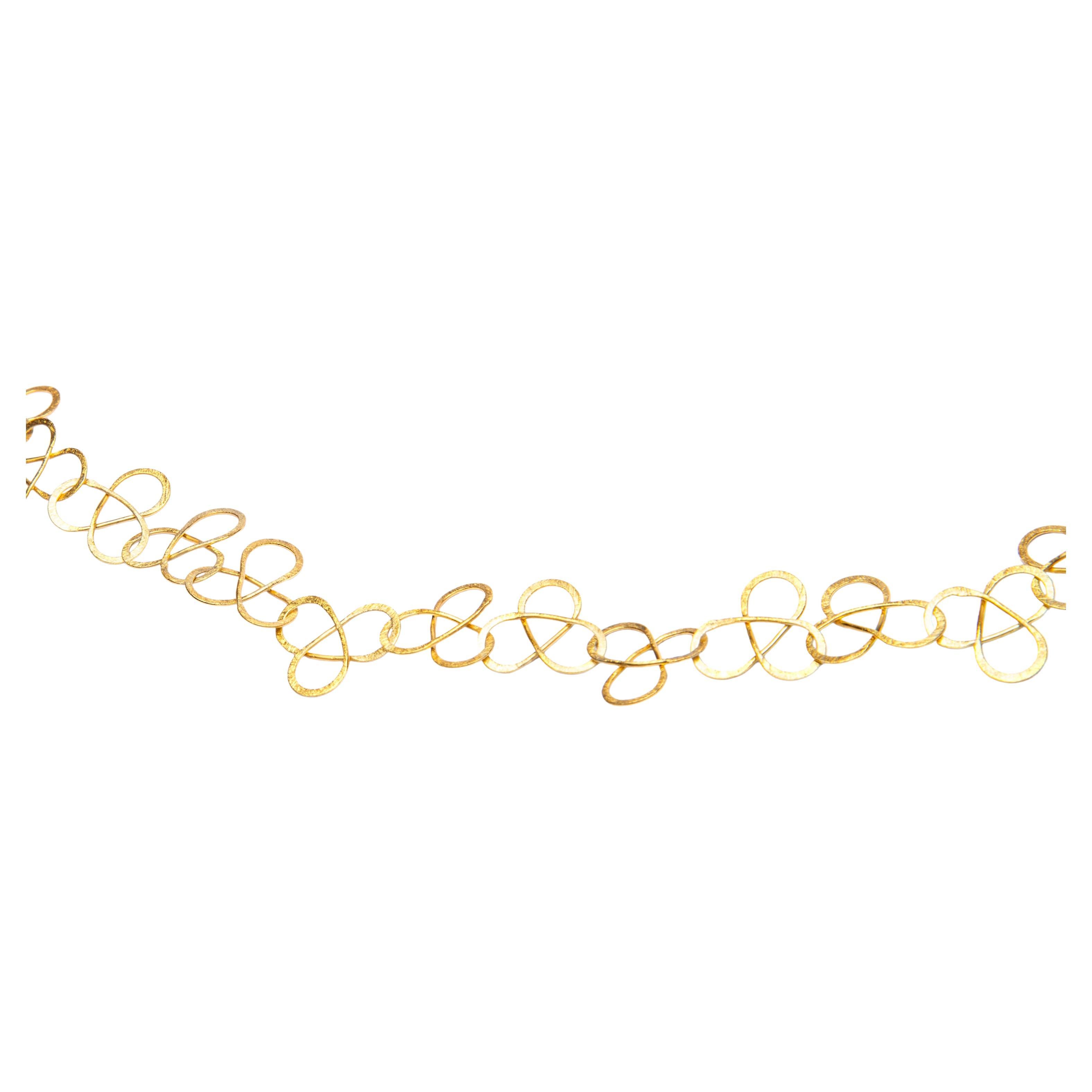 Lange Halskette aus vergoldetem Sterlingsilber mit Kleeblatt von Alex Jona Damen im Angebot