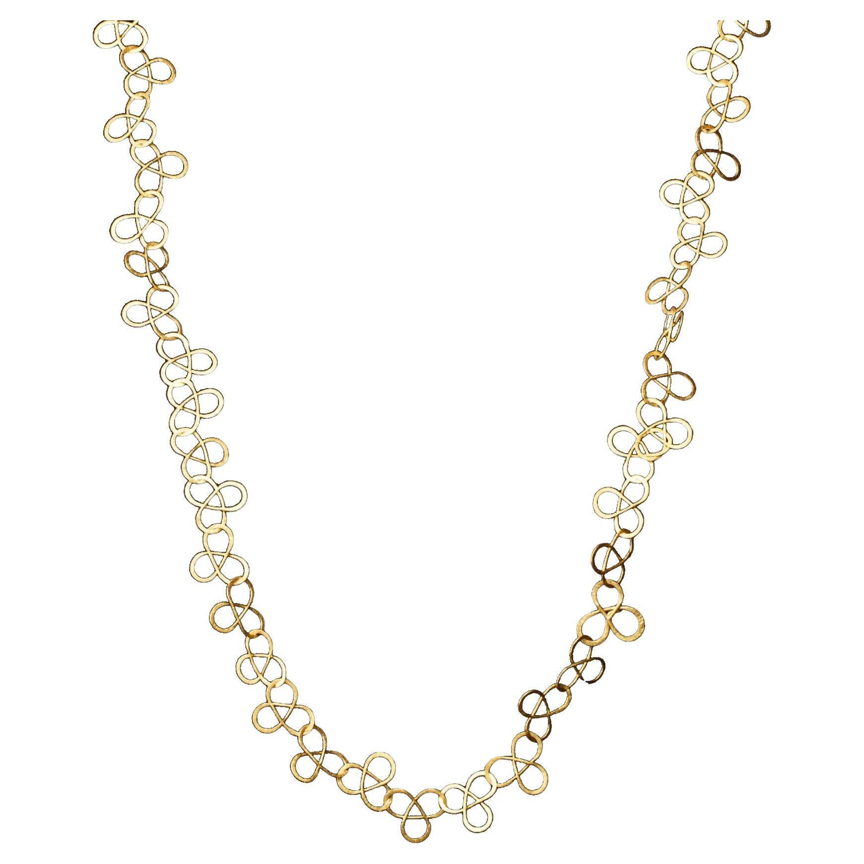 Alex Jona Gold-Plated Sterling Silver Clover Long Necklace For Sale