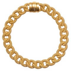 Alex Jona Goldplattiertes Sterling Silber Curb Link Armband