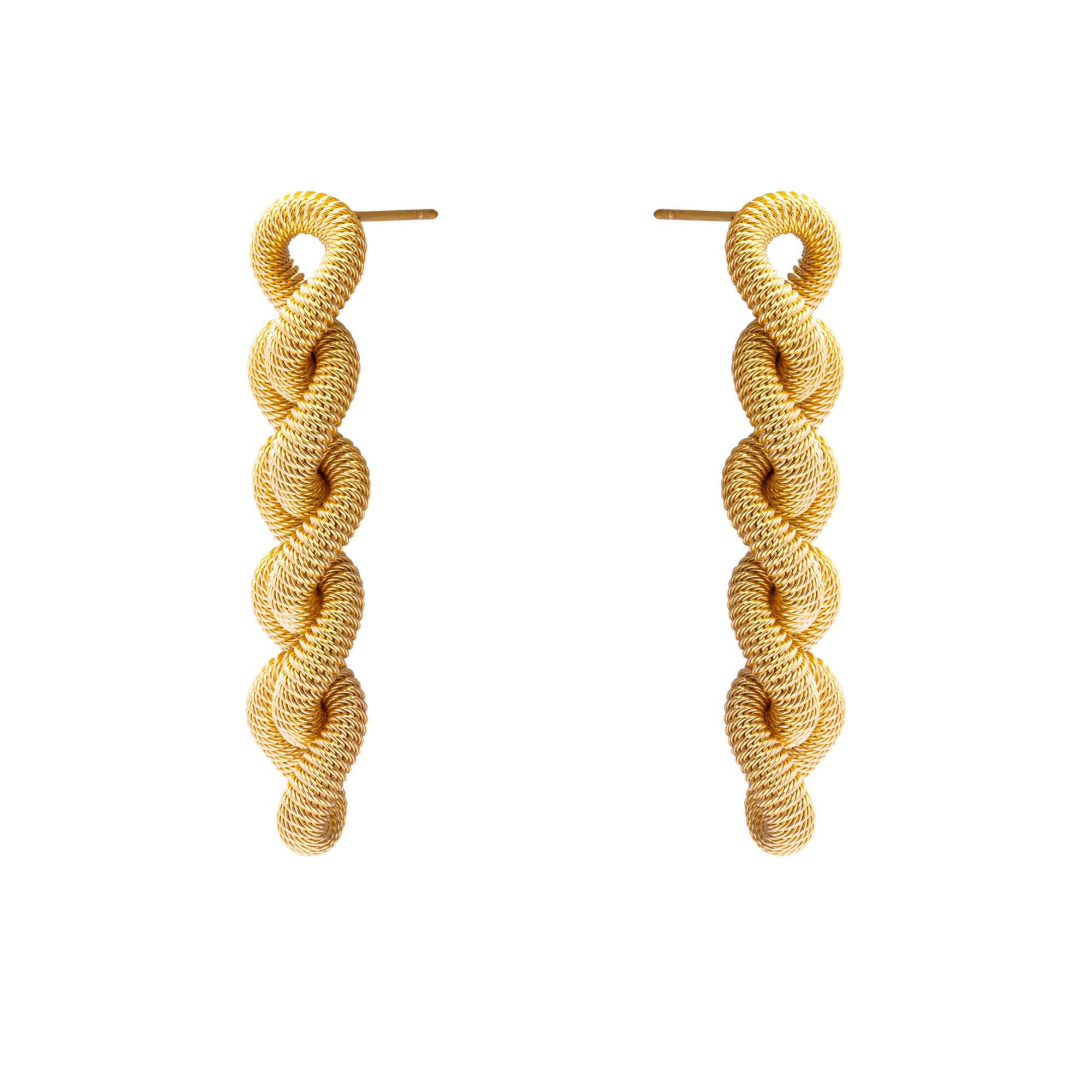 Gold-vergoldete Sterlingsilber Curb Link-Ohrringe von Jona im Zustand „Neu“ im Angebot in Torino, IT
