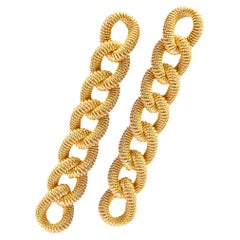 Alex Jona Gold-Plated Sterling Silver Curb Link Pendant Earrings