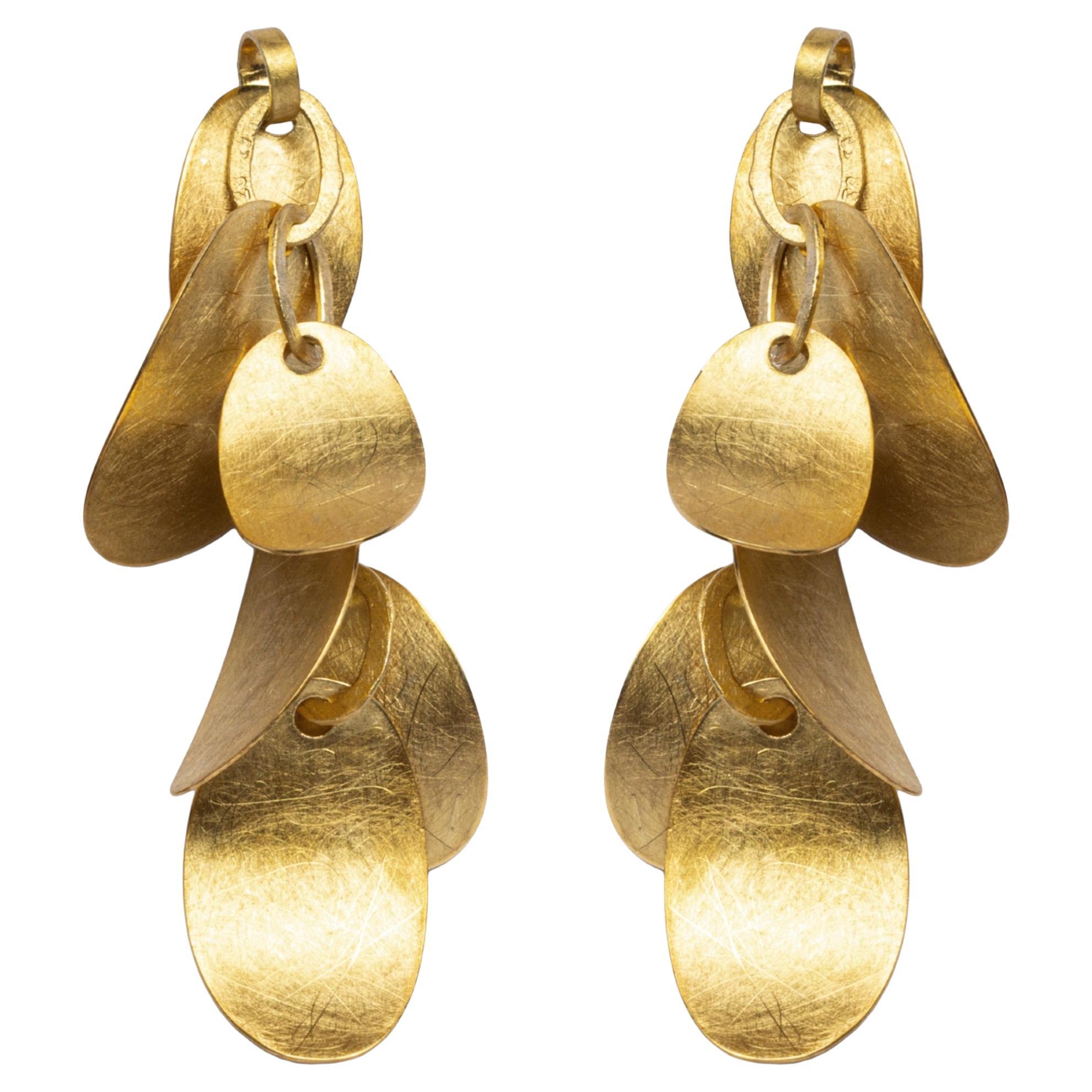Alex Jona Gold-Plated Sterling Silver Leaf Pendant Earrings