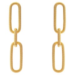 Alex Jona Gold-Plated Sterling Silver Link Chain Pendant Earrings