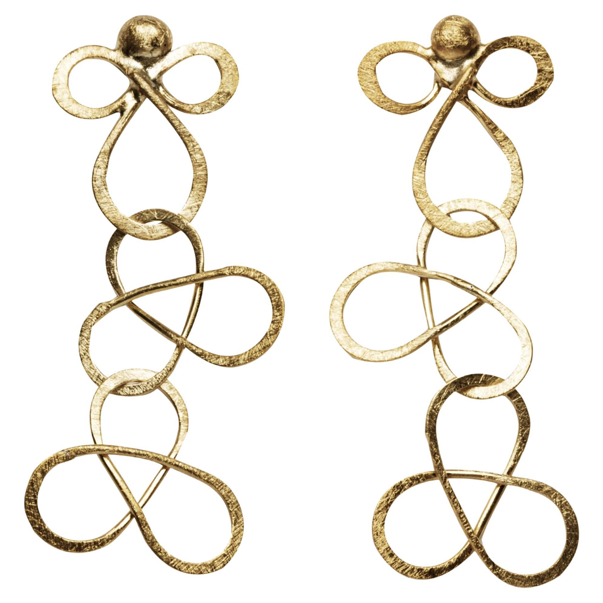 Alex Jona Gold-Plated Sterling Silver Link Pendant Earrings