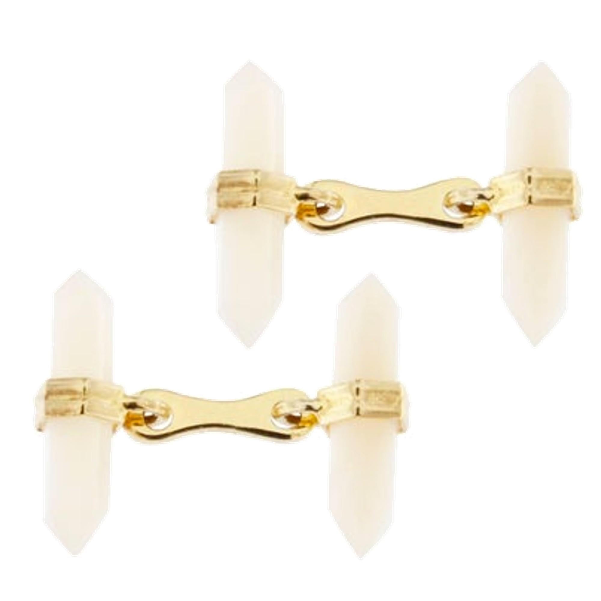 Alex Jona Gold-Plated Sterling Silver Prism Bar Cufflinks In New Condition For Sale In Torino, IT