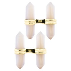 Alex Jona Gold-Plated Sterling Silver Prism Bar Cufflinks