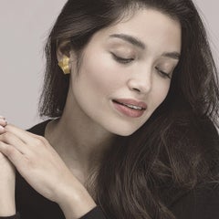 Alex Jona Boucles d'oreilles voile en argent sterling plaqué or