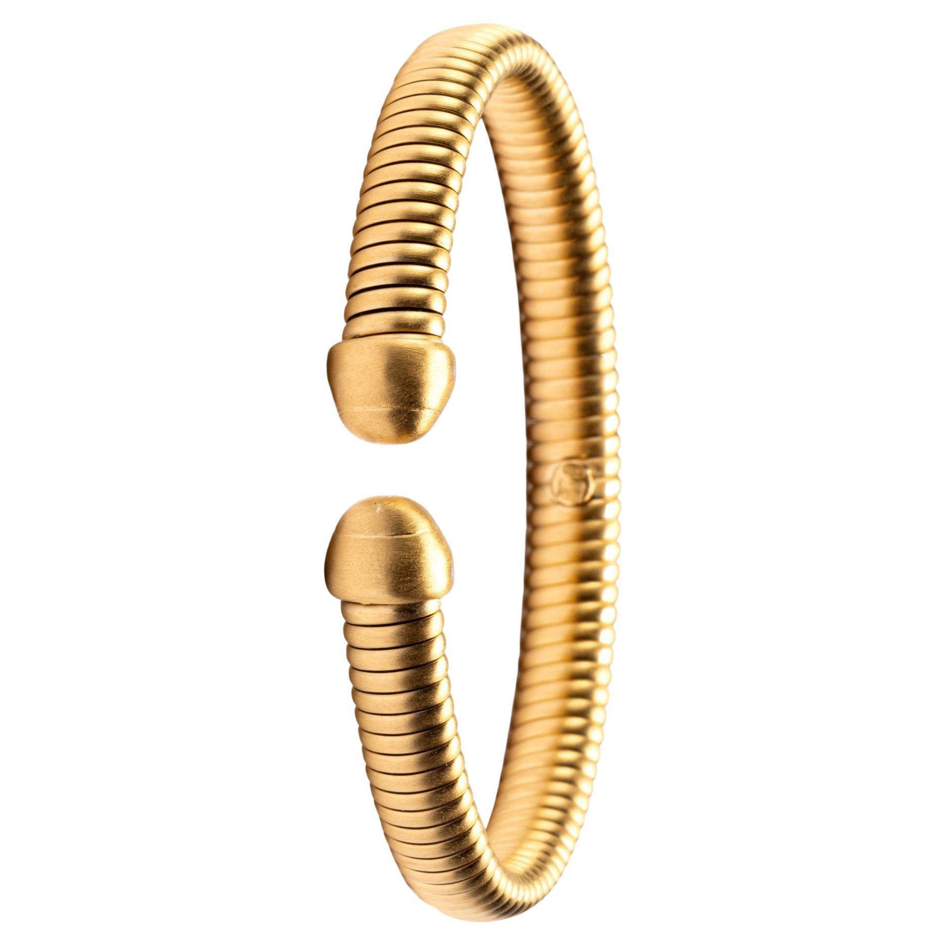 Donna Bracciale Tubogas in argento placcato oro di Alex Jona in vendita