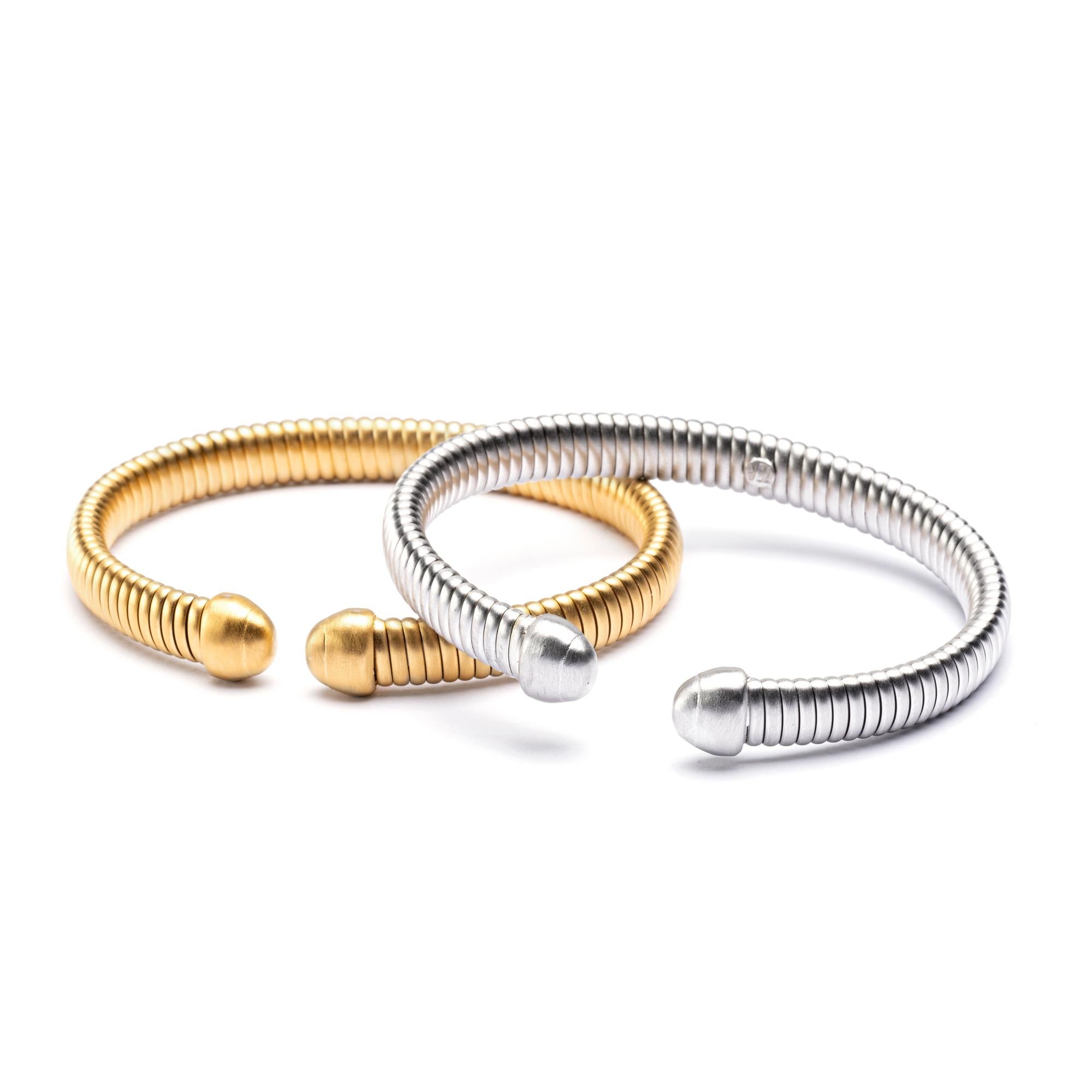 Bracciale Tubogas in argento placcato oro di Alex Jona in vendita 1