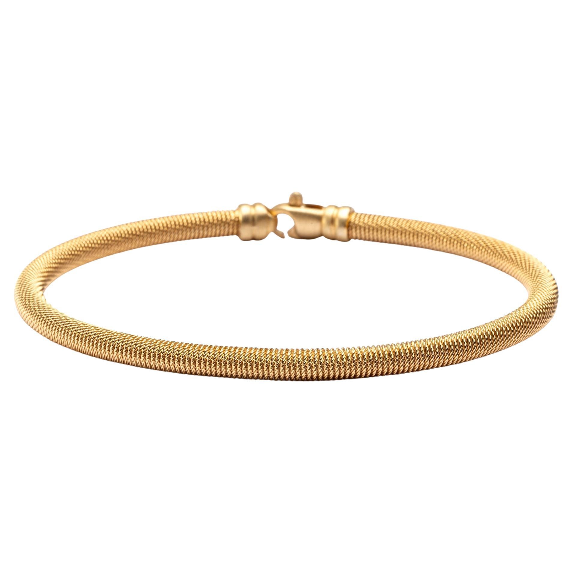 Alex Jona Gold-Plated Sterling Silver Twisted Wire Bangle Bracelet For Sale