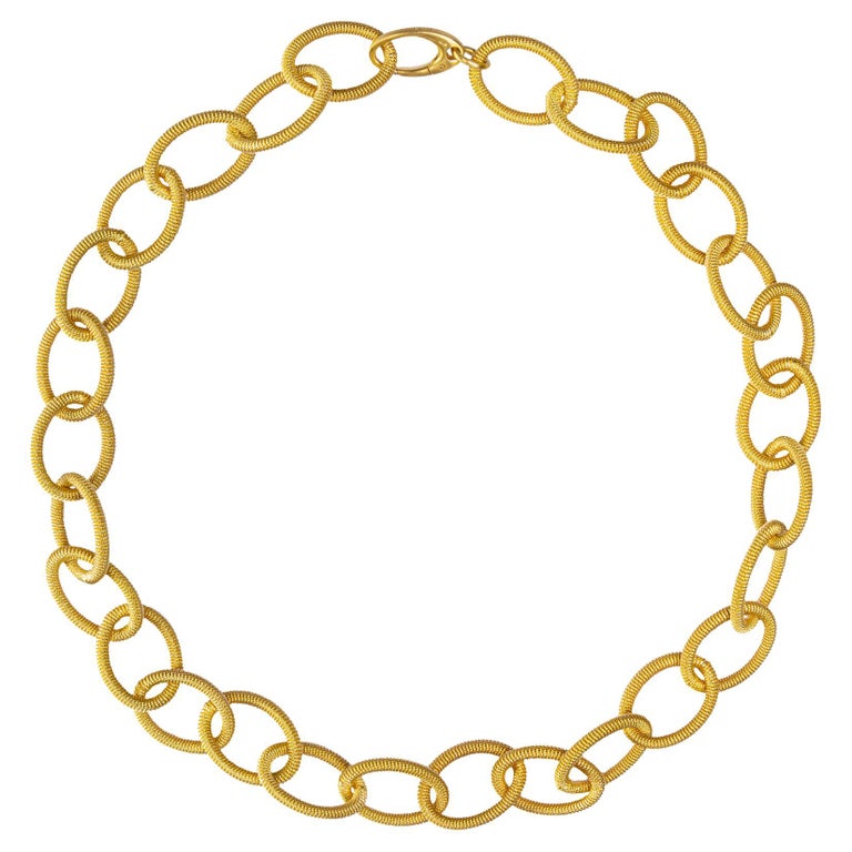 Alex Jona Gold Plated Sterling Silver Twisted Wire Chain Link Necklace