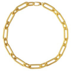 Alex Jona Gold Plated Sterling Silver Twisted Wire Chain Link Necklace