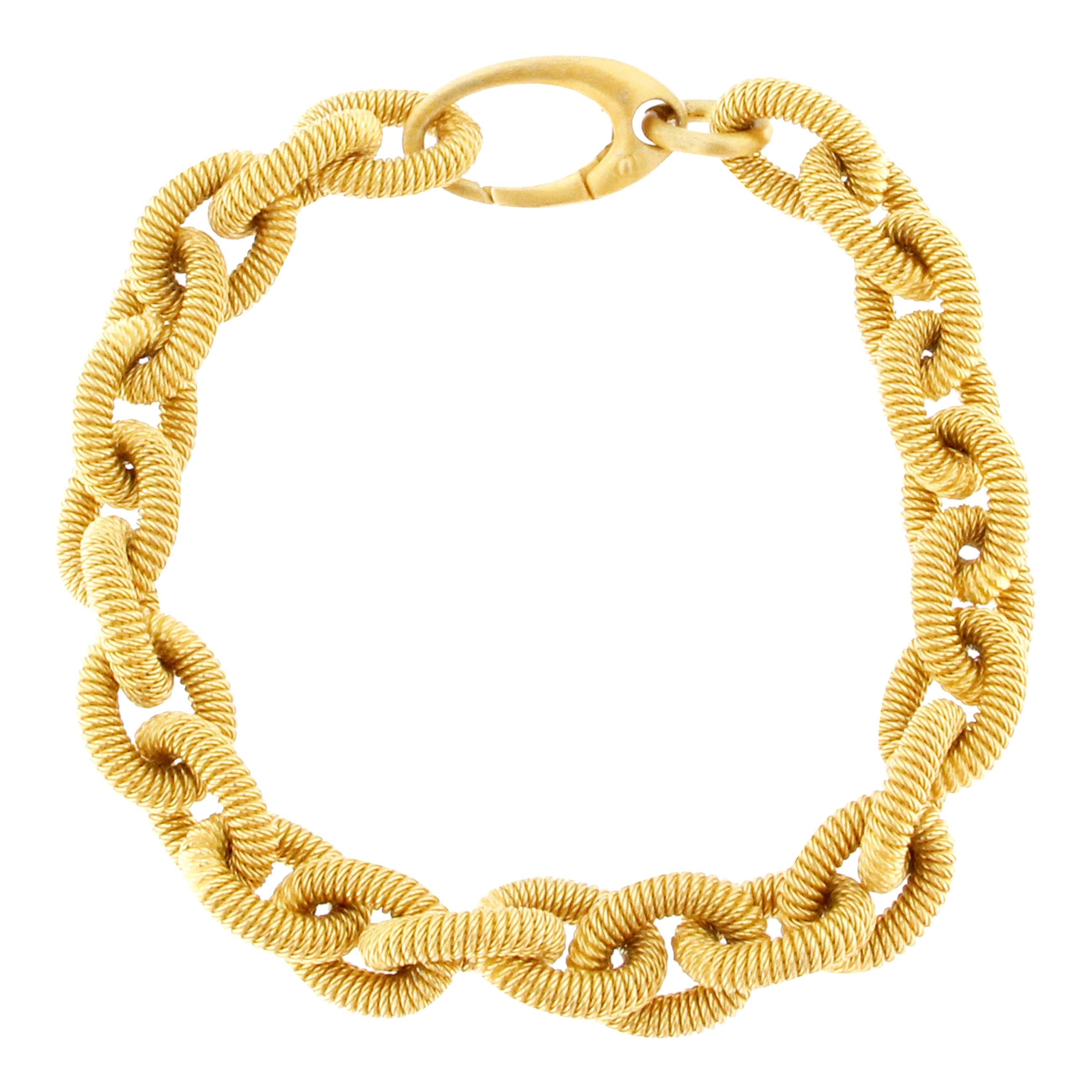 Alex Jona Gold-Plated Sterling Silver Twisted Wire Link Chain Bracelet