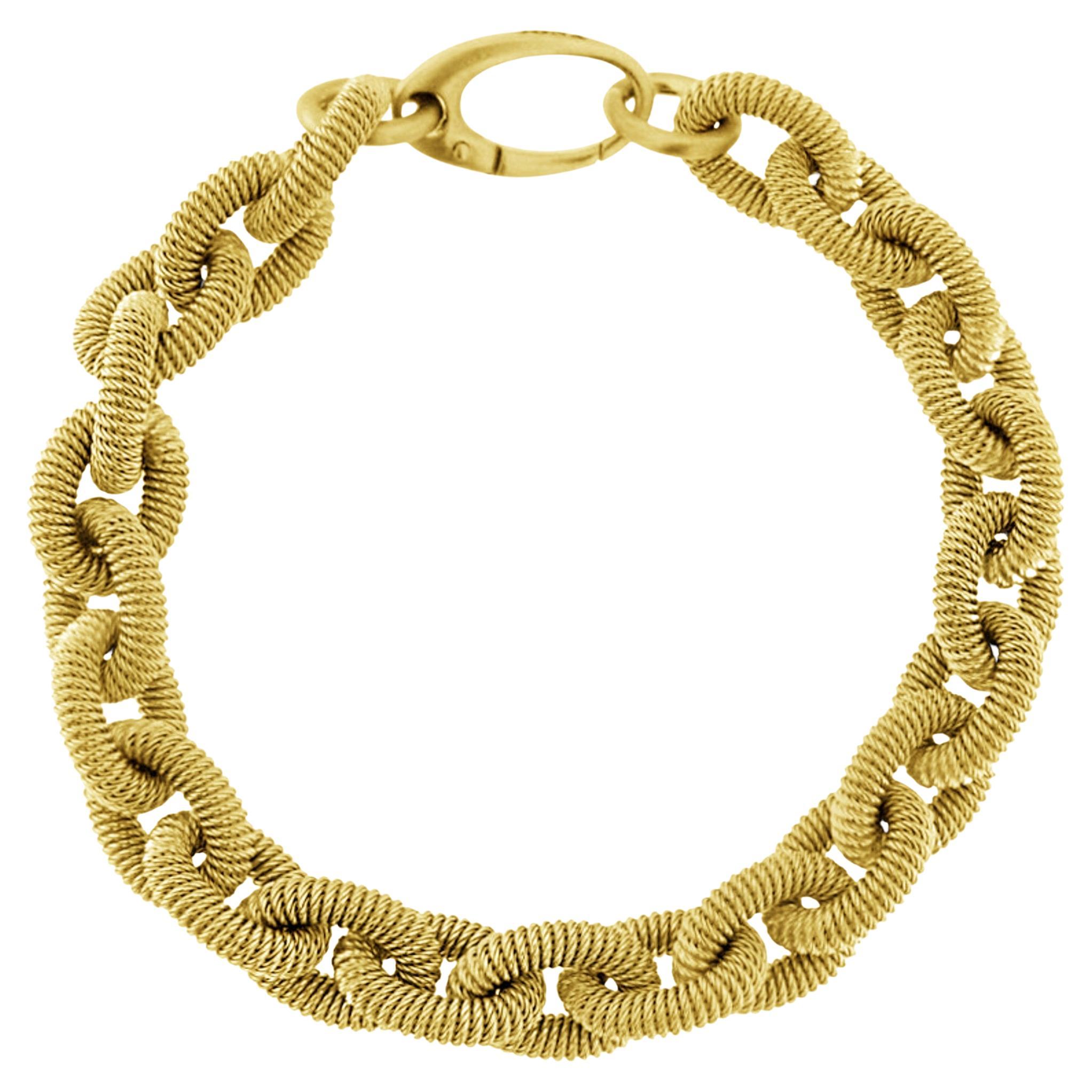 Alex Jona Gold-Plated Sterling Silver Twisted Wire Link Chain Bracelet