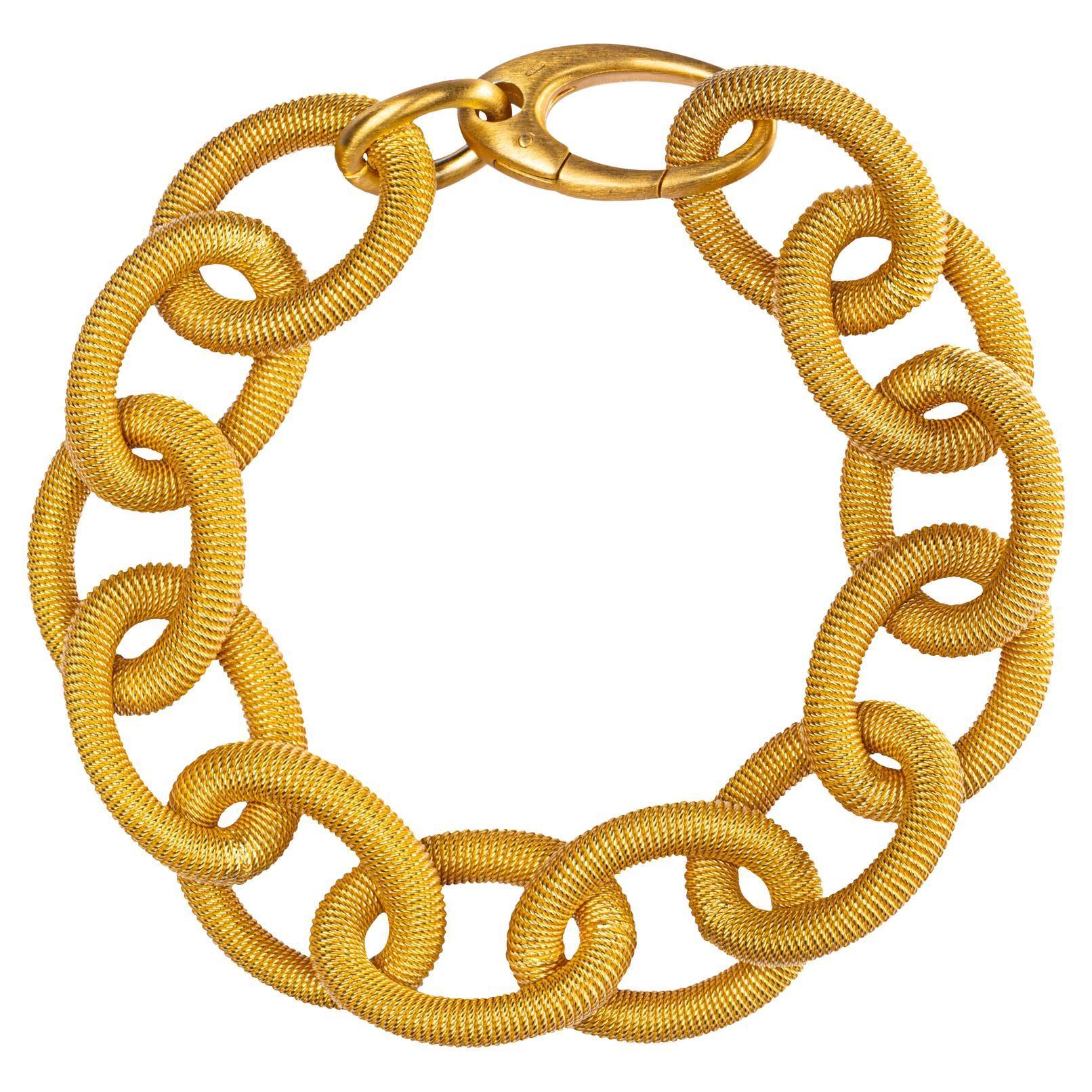 Alex Jona Sterling Silver Twisted Wire Chain Link Bracelet For Sale at