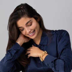 Alex Jona Gold-Plated Sterling Silver Twisted Wire Oval Link Chain Bracelet