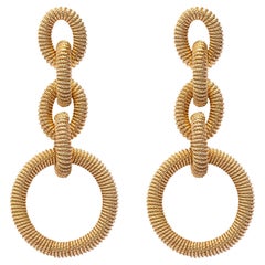 Gold-Plated Sterling Silver Twisted Wire Pendant Earrings