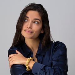 Alex Jona Gold-Plated Sterling Silver Twisted Wire X-Large Link Chain Bracelet